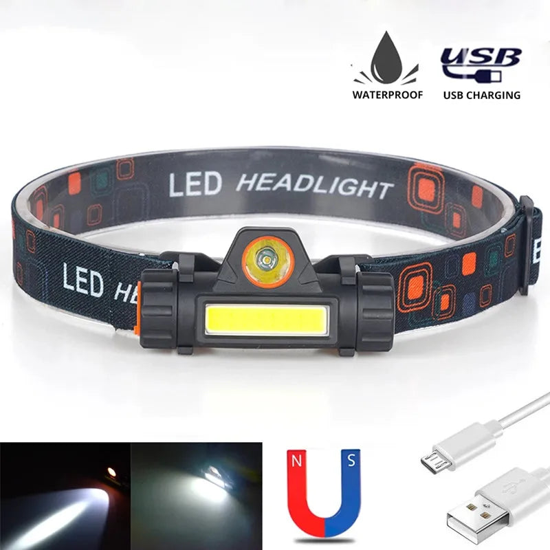 Mini COB LED USB punjiva lampa za glavu