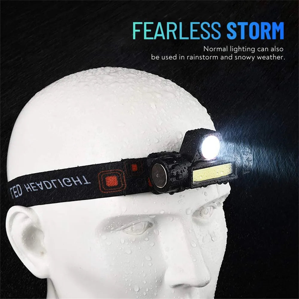 Mini COB LED USB punjiva lampa za glavu