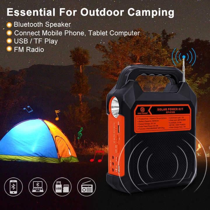 Solarni sistem sa akumulatorom 3 sijalice Fm radio, Bluetooth