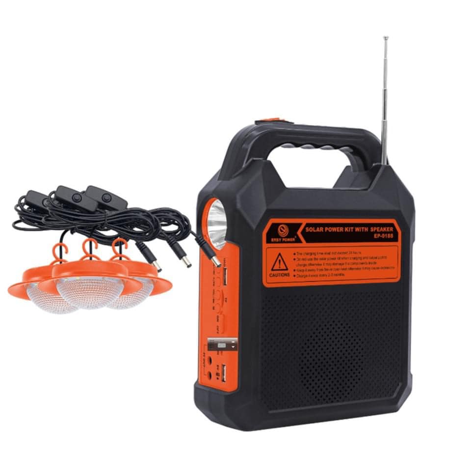Solarni sistem sa akumulatorom 3 sijalice Fm radio, Bluetooth
