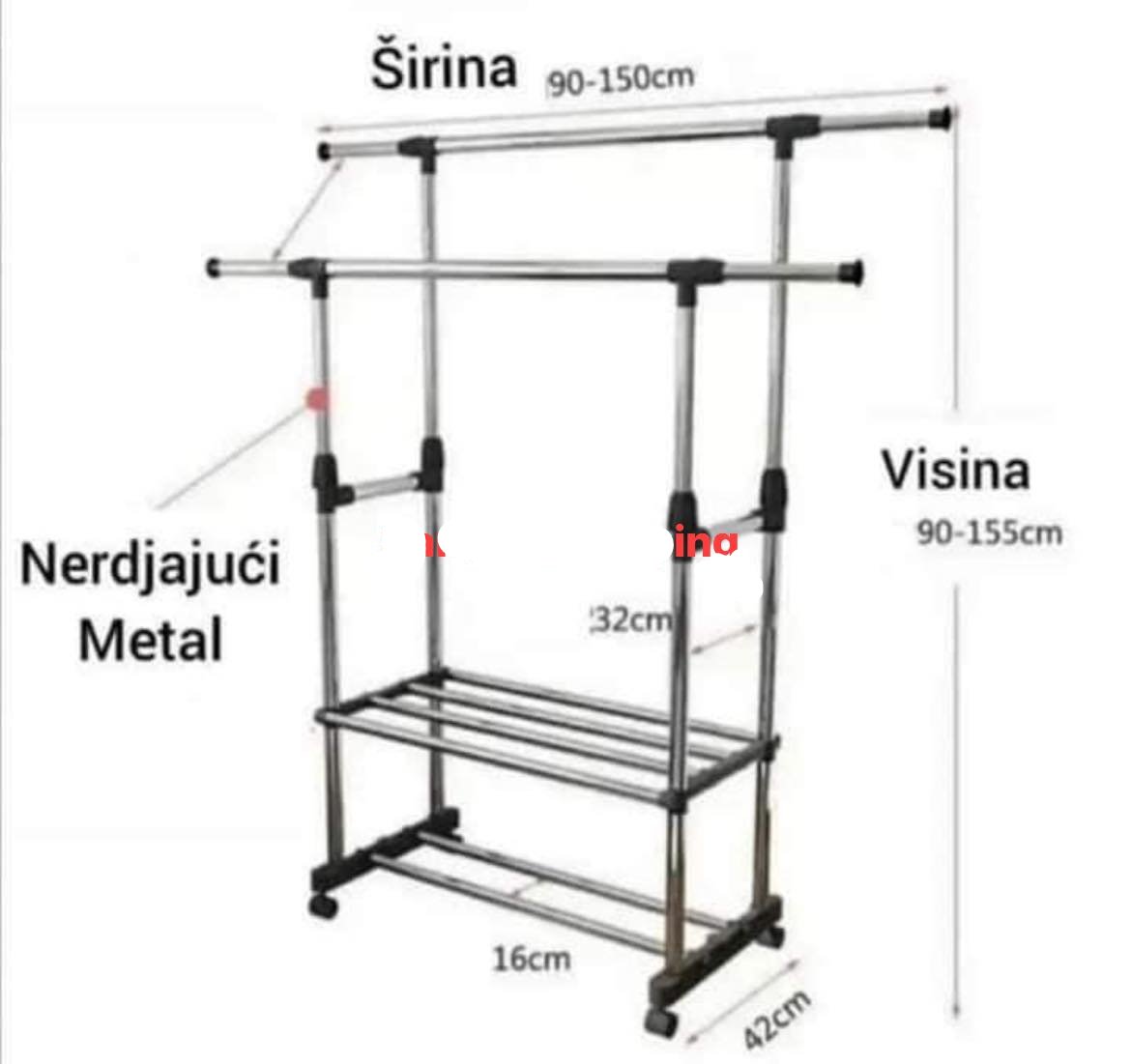 Stalak za odeću dupli stender