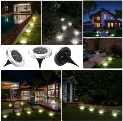 4 Ubodne Solarne Disk Svetiljke – 8 Led dioda