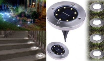 4 Ubodne Solarne Disk Svetiljke – 8 Led dioda